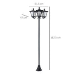 easycomfort lampione da giardino led a energia solare nero 182.5cm