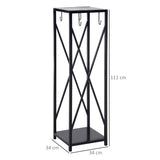 easycomfort portalegna da interno ed esterno salvaspazio in metallo con paletta scopino attizzatoio e pinza 34x34x111cm nero
