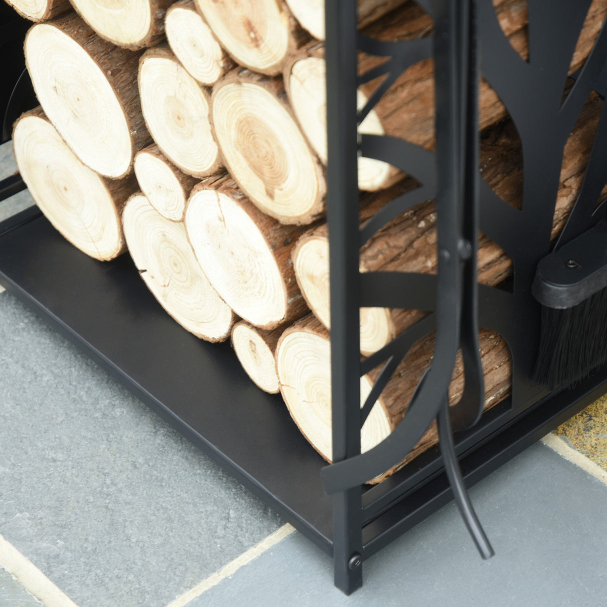 easycomfort easycomfort potalegna per camino in acciaio nero e antiruggine con accessori 46 x 29 x 70cm