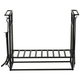easycomfort easycomfort portalegna in acciaio nero per interni ed esterni con 4 attrezzi inclusi