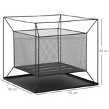 easycomfort braciere da giardino a legna portatile con attizzatoio 45x45x43cm nero