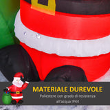 easycomfort easycomfort babbo natale gonfiabile luminoso a led in poliestere con ventilatore 70x45x120cm