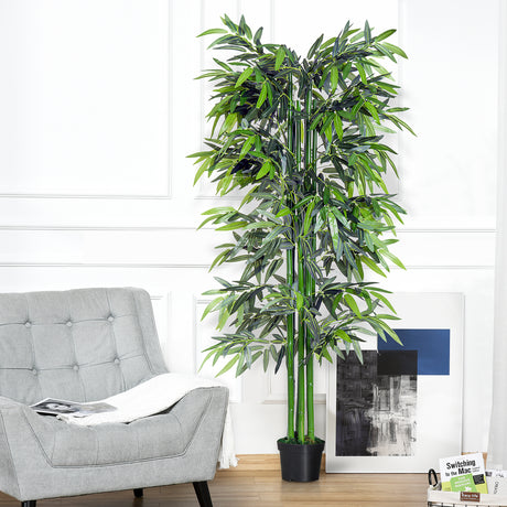 easycomfort pianta di bambu artificiale in vaso da 180cm per interni ed esterni