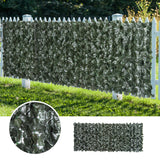 easycomfort rotolo di siepe artificiale per balcone e giardino in pe anti uv con foglie verde scuro 240x100cm