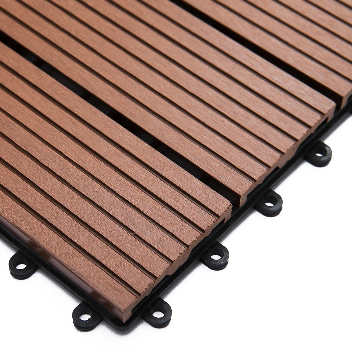 easycomfort easycomfort piastrelle da giardino incastrabili set da 11 mattonelle per esterno pavimentazione giardino marrone 30x30x2.2cm