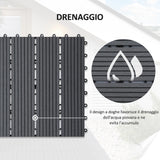 easycomfort easycomfort piastrelle da giardino incastrabili set da 11 mattonelle per esterno pavimentazione giardino grigio 30x30x2.2cm