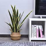 easycomfort easycomfort sanseveria artificiale pianta da esterno e interno con vaso decorativo realistica verde e giallo 15cm x 80cm