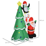 easycomfort easycomfort albero di natale gonfiabile gigante 243cm con luci a led e babbo natale decorazione natalizia da esterno impermeabile
