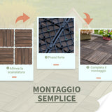 easycomfort piastrelle per esterni pavimento in legno set 27 pezzi montaggio a incastro 30x30x2.5cm