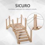 easycomfort easycomfort ponticello da giardino in legno per laghetto con passerella ad arco impermeabile 100x32x48cm