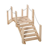 easycomfort easycomfort ponticello da giardino in legno per laghetto con passerella ad arco impermeabile 100x32x48cm