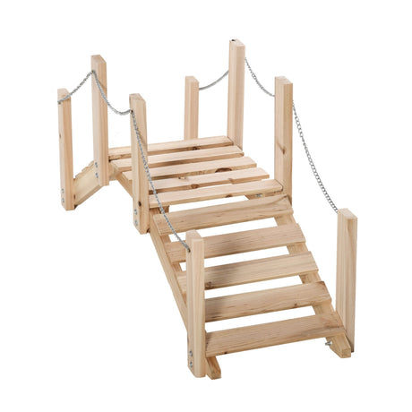 easycomfort easycomfort ponticello da giardino in legno per laghetto con passerella ad arco impermeabile 100x32x48cm