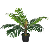 easycomfort easycomfort palma in plastica decorativa pianta tropicale finta con vaso