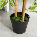 easycomfort easycomfort bambu in vaso artificiale per interno ed esterno alta 120cm verde
