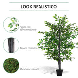 easycomfort easycomfort albero baniano artificiale pianta finta interno ed esterno alta 145cm