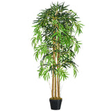 easycomfort bambu artificiale con vaso per interno ed esterno 18x150cm
