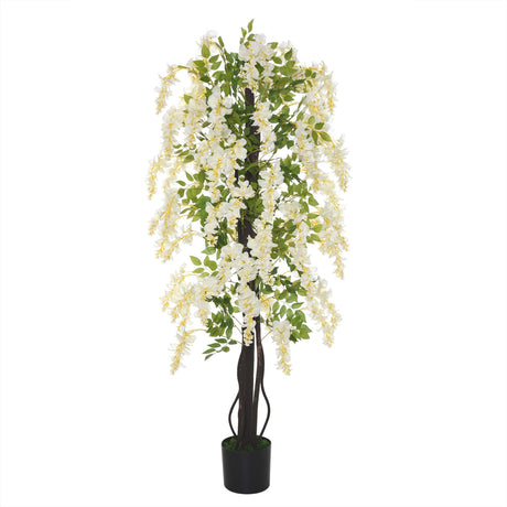 easycomfort easycomfort pianta artificiale glicine bianco finto 165cm per interni ed esterni
