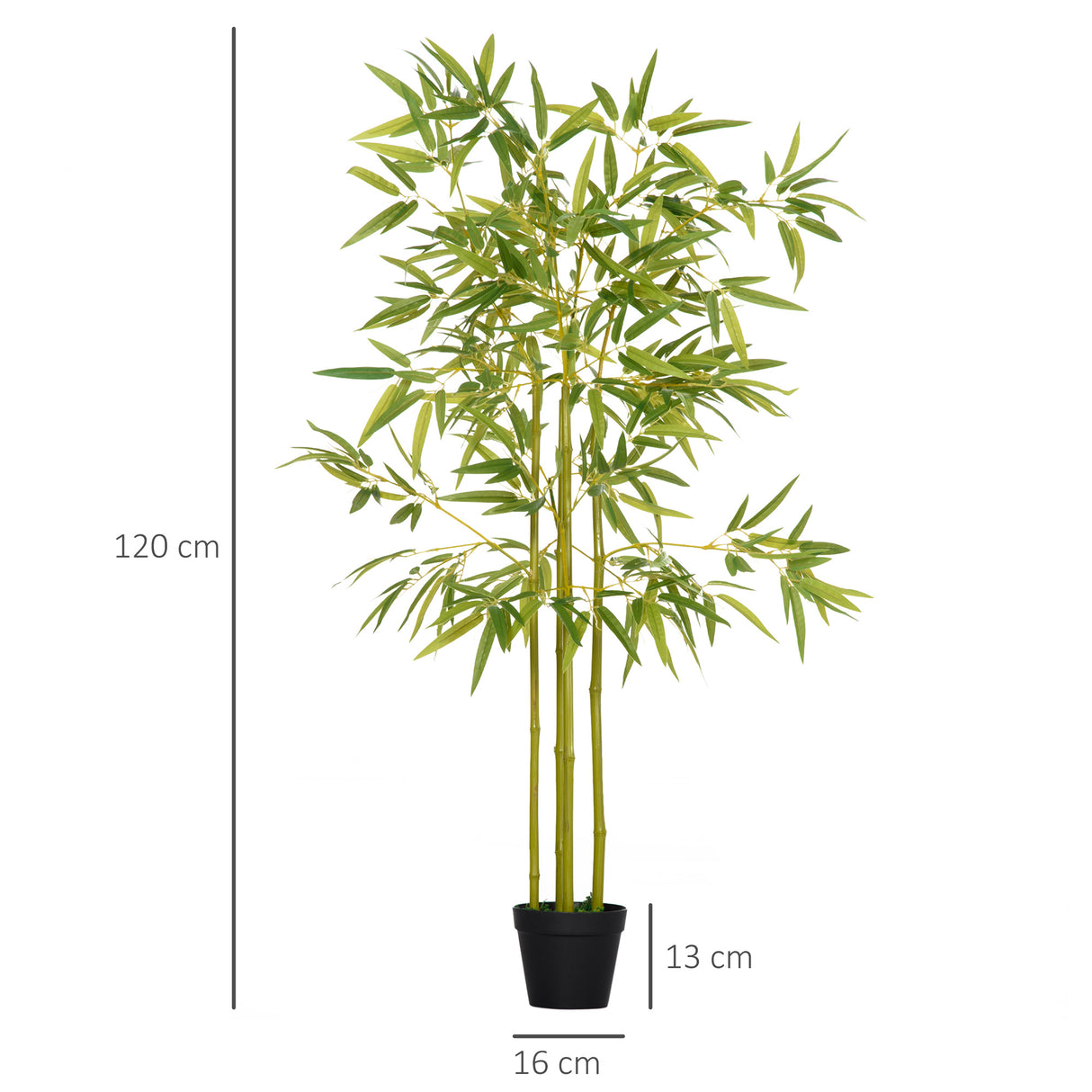 easycomfort bambu in vaso artificiale pianta finta decorazione per interno ed esterno altezza 120cm verde