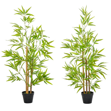 easycomfort set 2 piante di bambu artificiali in vaso da 120cm per interni ed esterni