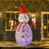 easycomfort easycomfort pupazzo di neve gonfiabile da esterno impermeabile con luci a led 240cm bianco