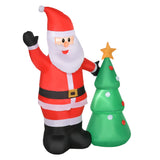 easycomfort easycomfort babbo natale gonfiabile con albero 150cm con luci led rosso