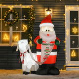easycomfort easycomfort babbo natale gonfiabile con capretta e luci led integrate per esterno 135x85x180cm