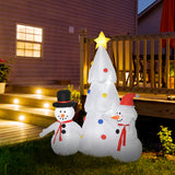 easycomfort easycomfort albero di natale gonfiabile con pupazzi di neve altezza 185cm luci led e gonfiatore