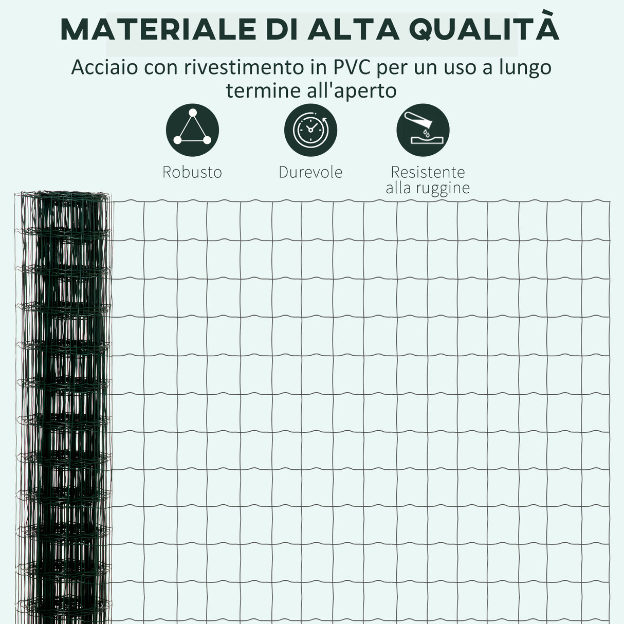 easycomfort easycomfort rete di recinzione in acciaio e pvc per spazi esterni rotolo da 25m e altezza 1 7m verde