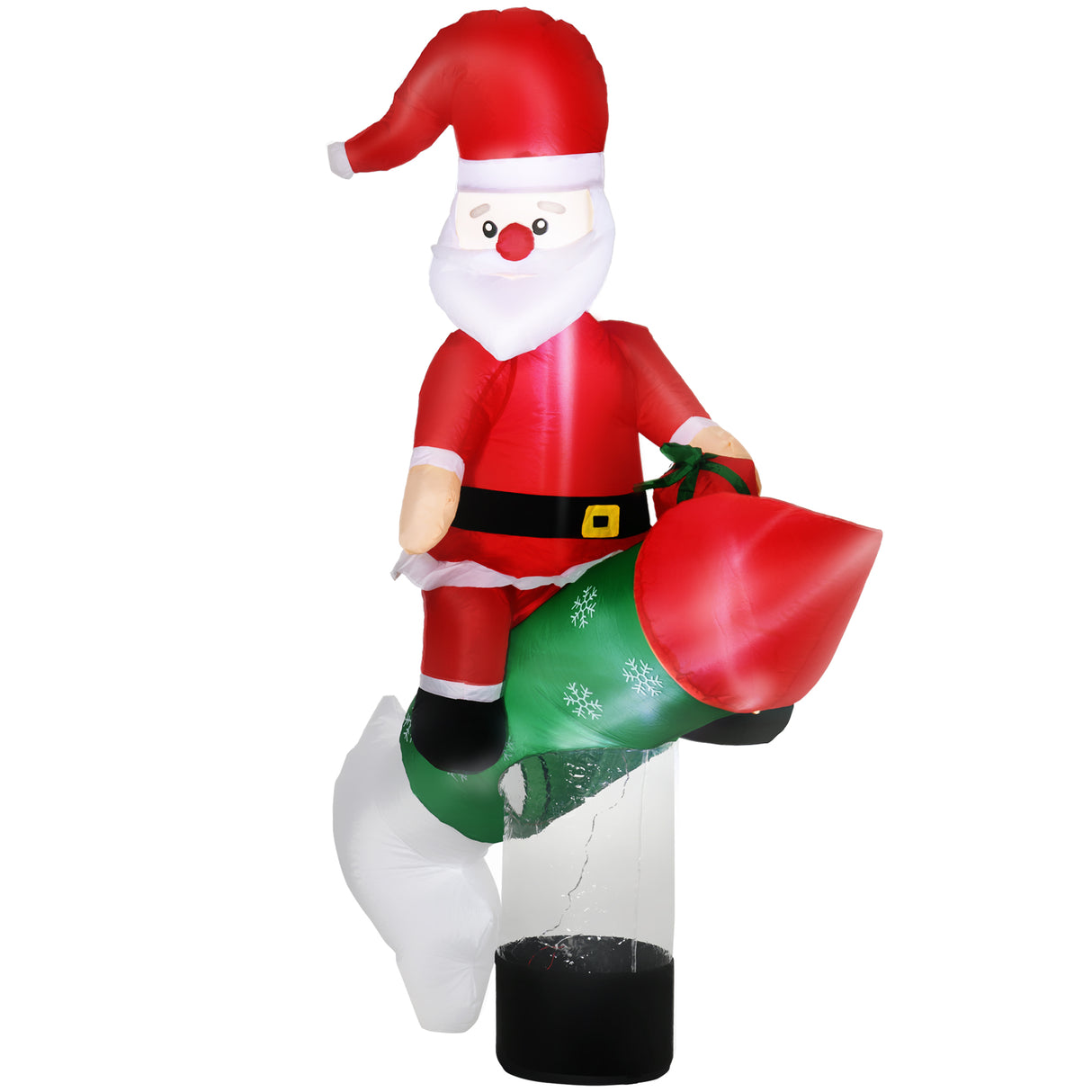 easycomfort easycomfort babbo natale gonfiabile con missile luci led e gonfiatore incluso 154x76x183cm