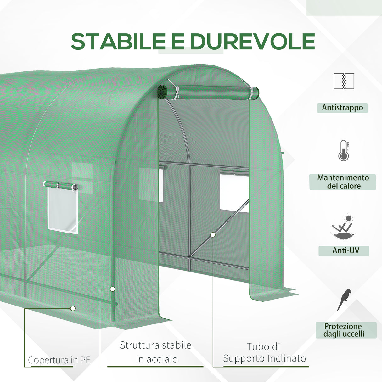 easycomfort easycomfort serra con tetto arrotondato in pe 3.5x2x2m