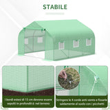 easycomfort easycomfort serra da giardino 3.5 x 3 x 2m serra con tetto a spiovente in pe per piante verde