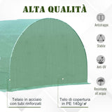 easycomfort easycomfort serra per piante a tunnel da esterno in acciaio e pe con 8 finestre 5 95 x 3 x 2m verde ean 8054144132549