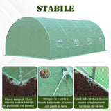 easycomfort easycomfort serra per piante a tunnel da esterno in acciaio e pe con 8 finestre 5 95 x 3 x 2m verde ean 8054144132549