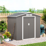 easycomfort cabina casetta da giardino porta utensili in lamiera di ferro grigio 213x127x185cm