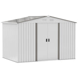 easycomfort easycomfort casetta da giardino con doppie porte scorrevoli in acciaio e pp 277x195x192cm argento