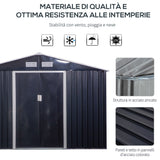 easycomfort easycomfort casetta da giardino con 2 porte scorrevoli e 4 prese daria in acciaio e pp 322x277x192 cm grigio