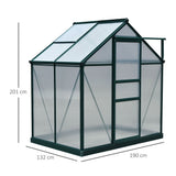 easycomfort serra da giardino in policarbonato anti uv con finestra e porta scorrevole 190x132x201cm