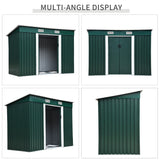 easycomfort easycomfort casetta porta attrezzi in acciaio capanno da giardino con 2 porte scorrevoli 261x133x182cm