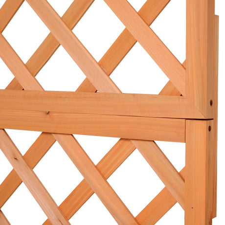 easycomfort easycomfort fioriera da esterno in legno con spalliera a griglia per rampicanti