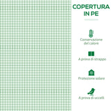 easycomfort serra da giardino in pe e acciaio con 4 picchetti 2 finestre e copertura rinforzata 200x77x148 169cm