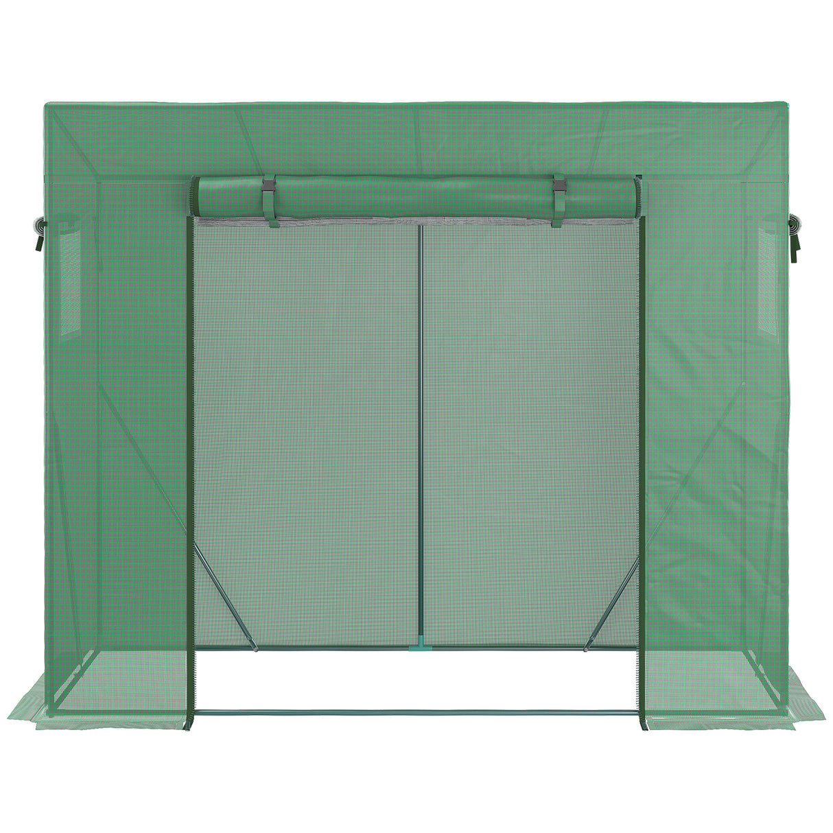 easycomfort serra da giardino in pe e acciaio con 4 picchetti 2 finestre e copertura rinforzata 200x77x148 169cm