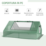 easycomfort serra da giardino in acciaio con rivestimento in pe porte avvolgibili e finestre 180x140x80cm verde