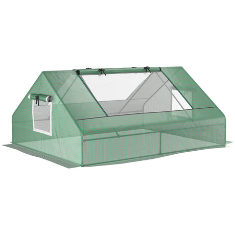 easycomfort serra da giardino in acciaio con rivestimento in pe porte avvolgibili e finestre 180x140x80cm verde