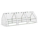 easycomfort easycomfort serra da giardino a tunnel in pe con bordi allungati e porte a cerniera 270x90x90 cm bianco