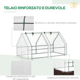 easycomfort serra da giardino con copertura in pe rinforzato e telaio in acciaio 180x90x90cm bianco