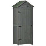 easycomfort easycomfort capanno da giardino porta attrezzi in legno impermeabile 77x54 2x179cm grigio