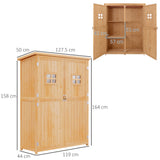 easycomfort casetta da giardino legno con porta doppia mensole e finestre 127.5x50x164cm 35540