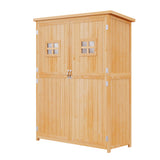 easycomfort casetta da giardino legno con porta doppia mensole e finestre 127.5x50x164cm 35540