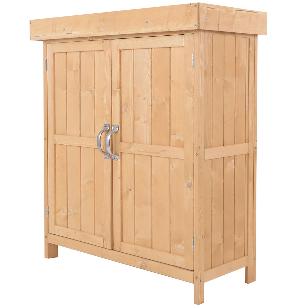 easycomfort easycomfort armadio da esterno ripostiglio da giardino a 2 ripiani porta attrezzi in legno 74 43 88cm