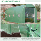easycomfort easycomfort serra a tunnel da giardino struttura in acciaio con 8 finestre verde 500x200x210cm
